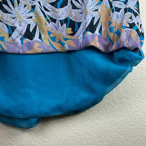 Moulinette Soeurs Dress Women's Sz 0 Island Nightfall Fit & Flare Midi Silk Blue - Picture 8 of 9